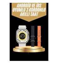 Mey İthalat® Yeni Nesil 3 Kordonlu Kol Saati 49 MM Amoled Ekran Akıllı Saat