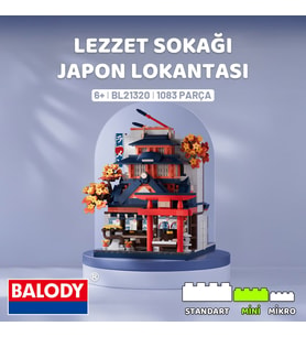 Balody Lezzet Sokağı – Japon Lokantası (BL21320) – Mini Blok Yapı Oyuncakları Seti (Mor)