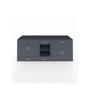 Kronos Konsol 5 Raflı 4 Çekmeceli 4 Kapaklı 220x59x99 Antrasit-Antrasit/Antrasit