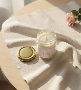 Gül Kokulu El Yapımı Doğal Soya Mum - Hediye Mum Seti