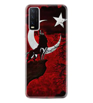 Vivo Y20 Kılıf Desenli Silikon Wolf and Moon 2 1381