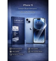 LENSUN iPhone 15 Ultra Şeffaf Esnek Ekran Koruyucu Film
