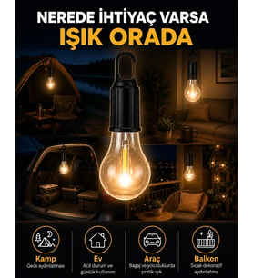 Akıllı Sensörlü Usb Şarjlı Kamp Lambası