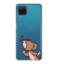 Samsung Galaxy A22/M22/M32 Uyumlu Tom ve Jerry Öpücük Desenli Şeffaf Telefon Kılıfı