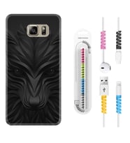 Samsung S7 Edge S20 Fe Plus Ultra S21 S22 Kılıf Kablo Koruma Spiral Silikon Black Fox 1325