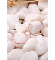 Rose Gümüş 18 mm Halka Küpe 5556