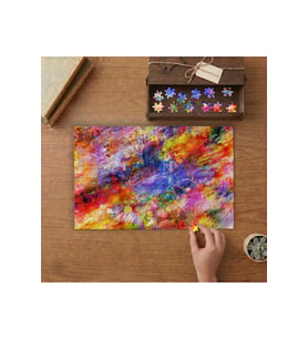 Renkli Soyut Resim Tasarımı 240 parça Ahşap Puzzle Ahşap Kutuda MP02034