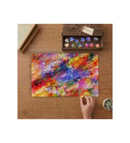 Renkli Soyut Resim Tasarımı 240 parça Ahşap Puzzle Ahşap Kutuda MP02034