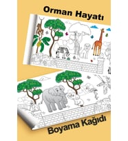 Vahşi Yaşam Temalı Dev Boyama Kağıdı Çocuklar Anaokulu Ve Kreşler (Karışık)