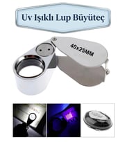 40x25 Mm Özel Kutulu Led Ve Uv Işıklı Lup Büyüteç Lup Mercek Kuyumcu Büyüteci Saatci Tamirci Büyüteç