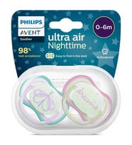 Philips Avent Ultra Air Night Karanlıkta Parlar Gece Emziği 0-6 ay Kız SCF376/19