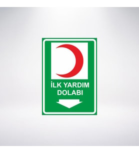 ilk yardım dolabı 21x28 Arkası Sticker