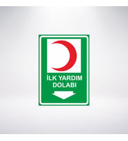ilk yardım dolabı 21x28 Arkası Sticker