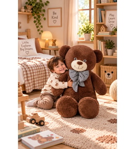 Pandamkee Sevimli 100 cm Ayıcık (%100 Yerli ) (Koyu Kahverengi)
