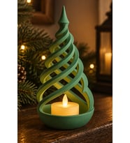 Minimalist Spiral Noel Ağacı Şeklinde LED Mum Tutucu