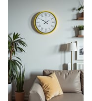 MCG  36 Cm Sarı Dekoratif Duvar Saati