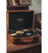 Midex Mtx-101OR Nostaljik Retro Pikap Plak Çalar (Şarjlı Bluetooth Aux Hoparlörlü 3 Devir) İğne Dahil