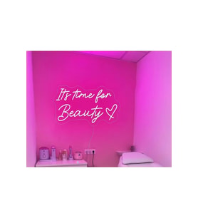 It's time for Beauty Yazılı ve Şekilli Neon Tabela