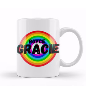 Royce Gracie   Vintage Retro Rainbow S tyle Warriors Design Wrestlers Gift Kupa Bardak Porselen