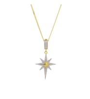 Kuzey Kutup Yıldızı Model Zirkon Taşlı Gold Rengi 925 Ayar Gümüş Kadın Kolye
