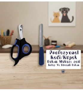 KEDİ / KÖPEK BAKIM MAKASI TÖRPÜLÜ SET