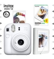 Instax mini 12 Beyaz Fotoğraf Makinesi-20'li Film ve Mini Albüm Seti