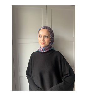 Moonlit Desen Bambu Eşarp