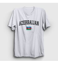 Presmono Unisex Beyaz Bayrak Flag V2 Azerbaycan Azerbaijan T-Shirt 536563tt (Beyaz)
