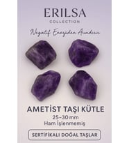 Sertifikalı Ham İşlenmemiş Ametist Doğal Taş Kütle - 25 30 mm Negatif Enerjiden Arındıran Taş (Çok Renkli)