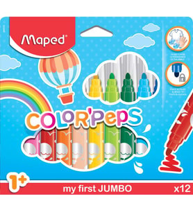 MAPED JUMBO YIKANABİLİR KEÇELİ KALEM 12 RENK