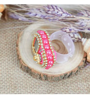 Ramazan Hediye Paketi, Kadife Kaplı Kur'an-ı Kerim, Pamuklu Şal,  İnci Tesbih, Lüks Taşlı  Zikirmatik (17*25*6 cm 620 gr)-Pembe
