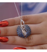 Opal Taşlı Geçişli Aşık Kuğu Gümüş Kolye