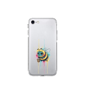 iPhone SE 2020 ile uyumlu Splash arı tasarımlı şeffaf silikon kılıf