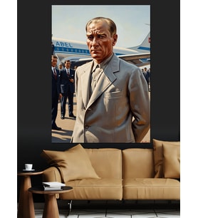 Mustafa Kemal Atatürk Dekoratif Kanvas - Mdf Ahşap Tablo