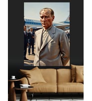 Mustafa Kemal Atatürk Dekoratif Kanvas - Mdf Ahşap Tablo