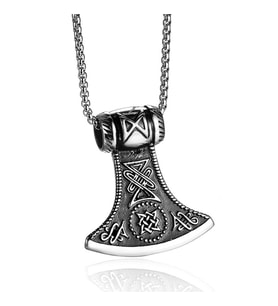 Chavin Vintage Nordic Viking Lun un Balta Çelik Kolye ep66