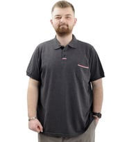 Mode XL Büyük Beden Erkek Polo Yaka Tişört Cepli YIRTMAÇLI U24329 Antrasit