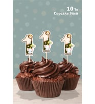 Safari Party Temalı 1 Yaşında Cupcake Süsü '10lu