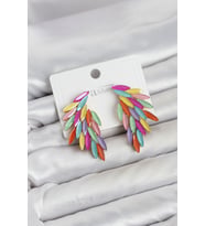 Karışık Renk Kristal Taşlı Kanat Küpe 5886