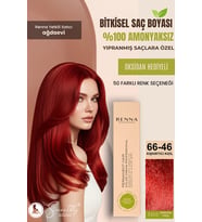 Renna AMONYAKSIZ Bitkisel Yıpranmış Saçlar İçin Saç Boyası 66-46 Kışkırtıcı Kızıl 60ml