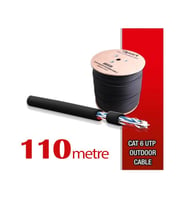Qport Yüksek Bakır Utp 23Awg 0.58 MM Dış Ortam Cat6 Outdoor Kablo 110 Metre