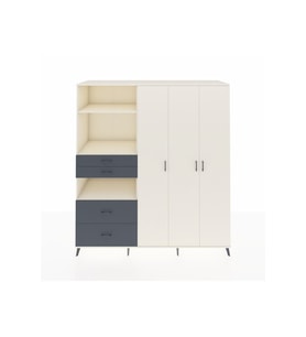 Kronos Dolap 12 Raflı 4 Çekmeceli Tek Askılı 220x59x243 Aytaşı-Aytaşı/Antrasit