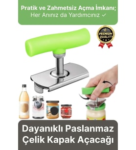 Dayanıklı Ölçülü Ayarlanabilir Paslanmaz Çelik Mutfak Pratik Kavanoz Konserve Şişe Kapak Açacağı