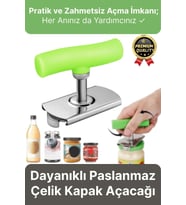 Dayanıklı Ölçülü Ayarlanabilir Paslanmaz Çelik Mutfak Pratik Kavanoz Konserve Şişe Kapak Açacağı