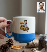 Kişiye Özel Karikatürlü Taksici Kupa Bardak Pro Doğum Günü Hediyesi