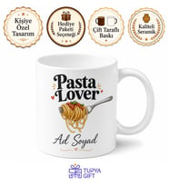 Pasta Lover Yazılı Makarna Aşıklarına Özel Esprili Kupa Bardak Hediye