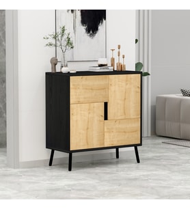Darien Ç001 Çok Amaçlı Dolap Ahşap Siyah/Safir Meşe