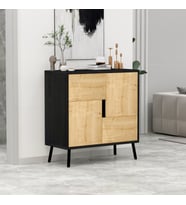 Darien Ç001 Çok Amaçlı Dolap Ahşap Siyah/Safir Meşe