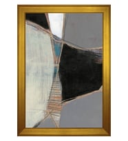 Soyut Şekiller Motifli Kanvas Tablo 80 x 110 cm Gold Çerçeve