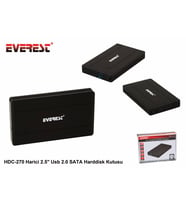 Everest HDC-270 Harici 2.5" Usb 2.0 Sata Harddisk Kutusu (Siyah)